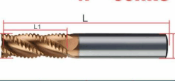 Dao phay phá thô gia công thép độ cứng 55HRC, chất liệu hợp kim