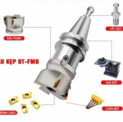 Bầu kẹp dao phay mặt đầu BT30-FMB22/27 x 60L,