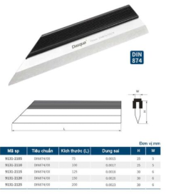 Thước cạnh dao bằng thép không gỉ 150mm,DIN874/00